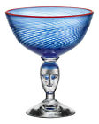7091535 Kosta Boda Red Rim Brains Footed Bowl 7321646020270