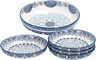 726084318113 Bico Blue Talavera Ceramic Pasta Bowl Set Of