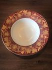786h Crate And Barrel Bowl Italy Cream Center Gold Leaves Grapes