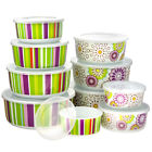 8-43oz Smart Home 20pc Melamine Floral Stripe Lid Nesting Bowl Set Food Storage 841933101965