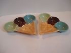 2-summer 8 Dillards Ice Cream Green Brown Blue Dishes "x7 Oasis "