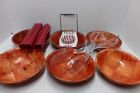 812944009205 6 Wood Snack Bowls