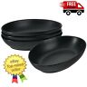 819614 Overandback Over And Back Black Oval Stoneware Serve Bowls Set