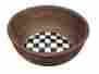 89265 Mackenzie-childs Courtly Check Rattan Enamel Bowl 12 Dia 5.75 Tall