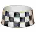 89702 Mackenzie-childs Courtly Check Enamel Pet Dish Large 8.5 Dia 40 Oz