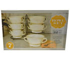 897847002010 Stoneware Fluted Bowls Set Of With Display Stand