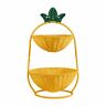 9339596043438 Ciroa Resin Wicker Two Tier Bowl Pineapple