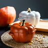 9764601736 Unbranded Pumpkin Shape Baking Bowl With Lid Glaze Au Gratin