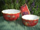 Ack Tuscany Red Fruit 3 Pc Bowl Set Grapes Strawberry Apple Pear 846825023349