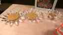 Osb-37 Acrylic Floral Nesting Set Shaped Crystal 3 Bowls Clear Chenco