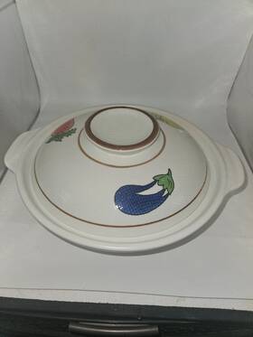 Aelb 313109593589 Ceramic Round Dish Casserole/clay Pot/ Stovetop Oven Safe / Cookware With Lid