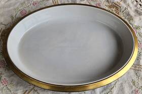 C.1957-69 Aluminia Royal Copenhagen 2784 Pyrolin Oval Ovenware Dish 15 Inch L Coperhagen Mcm