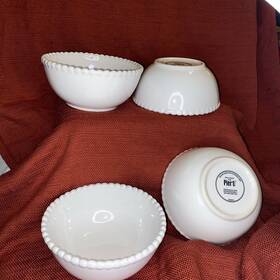 8387624 American Atelier Bianca Bead Cereal Bowl Stamped Pier 1 Imports Set 4