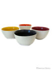 American Chateau New Set 4 Assorted White Porcelain Cereal Soup Bowls With Colorful Insides 682353005095
