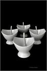 American Chateau Set 4 White Porcelain Ice Cream Fruit Serving Dessert Bowls W Spoons 622806594660