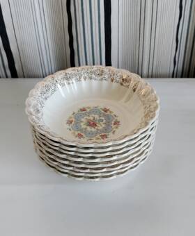 1ks384x American Limoges Set Of 8 China Lyric 6-1/4 Inch Cereal Bowls