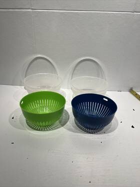 P00288 American Maid 2 Individual Salad Bowl With Lid Made In Usa Plastic Container