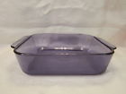 Amethyst Pyrex Casserole Brownie 8x8x2 Baking Quart Dish Purple Glass 2 Vintage