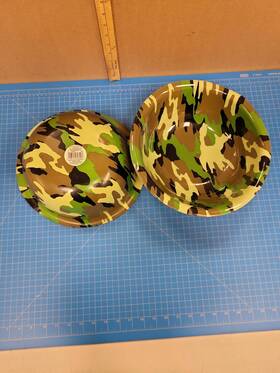 439953 Amscan Set 2 Camo Bowls 12 Inch Round Plastic Serving Bowl Salad Camouflage