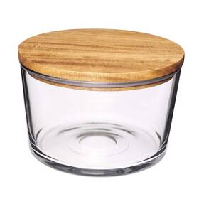 Anchor Hocking 076440138658 Glass Trifle Bowl With Lid 104 Oz Salad Acacia Wood