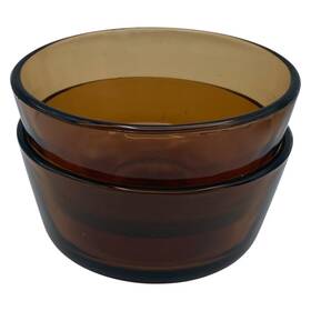 A782 Anchor Hocking Amber Glass Bowl Cup #434 6 Oz Custard Dessert Ramekins Set Of 2