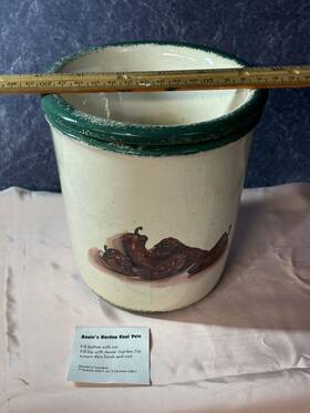 1635e Annies Garden Cool Pots Pepper Design Dip Bowl Ice In Bottom