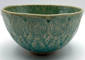 Anthropologie 47185988 Old Havana Mint Cereal Bowl Crackle Glaze Portugal Pasta Soup Htf