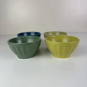 84010776 Anthropologie 4 Bowls Cereal Ice Cream Fruit Salad Assorted Colors