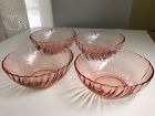 Arcorock Vintage Rosaline Pink Glass Berry Cereal Bowls