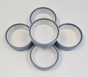 5244 Arita Lot Of 5 Genesis Blue 5-5/8 Inch Coupe Cereal Soup Bowls Great Buy