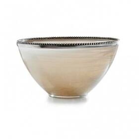 Spl0128 Arte Italica Deep Serving Bowl Splendore- Italian Glass And Pewter