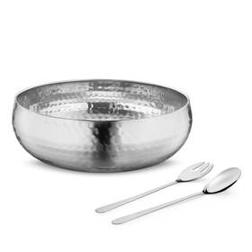 Avador 850033972702 Set Of 3 Premium Stainless Steel Salad Mixing Bowl Hammered Finish Handma