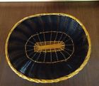 B00b13tiqw Unbranded Sturdy Black Gold Vinyl Woven Baskets