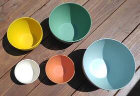 6363 Bamboozle By Coeco Quality Made 5 Pc Mixing Serving Bowl Set Fall Colors