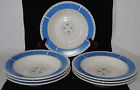 8840-45 Band Rimm Ec Blue Green Lot Leaf Sabrina Soup 7 Bowls Sango Cereal