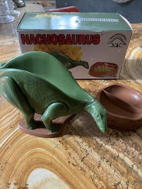 Utu3gi0128 Barbuzzo Nachosaurus Dip And Snack Dish Set Dinosaur Kitchen Item Free Shipping
