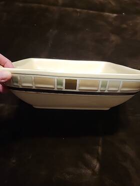 Better Homes 085081206046 And Garden Cream Mosiac Serve Bowl Stoneware Preowned Square 10x10
