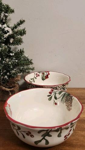 11137681 Better Homes & Gardens And Winter Forest Soup Cereal Bowl Set/2 Euc