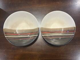 Better Homes & Gardens 3543 Set Of 2 Rockport Soup / Cereal Bowl 7 1/8 Inch Stoneware Excellent