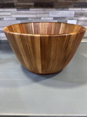 Better Homes & Gardens 848974095833 And Garden 13 Inch Round Wooden Salad Bowl