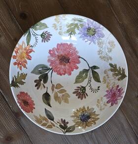 Better Homes & Gardens 849434022192 And Large Floral Design Melamine Serving Bowl