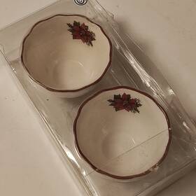 Bh056-002-56-59 Better Homes & Gardens And Holiday 2009 Poinsettia Ltd Ed Fruit/dessert Bowls