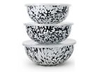 Bl54 Golden Rabbit Enamelware Mixing Bowl Set Of White 619199541340