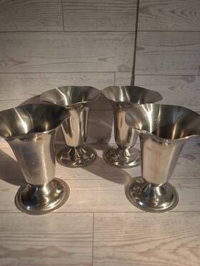 Bloomfield 3727 Vintage Stainless Steel Tulip Sundae Dishes Set Of 4 Item