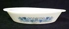 J2352 Blue Divided " White Dish Glasbake Clover Vintage 12 Jeannette Casserole