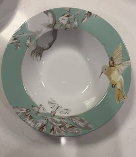 Bonjour B2-b13 5 Fruitful Nectar Salad Plates 8 Inch Hummingbird