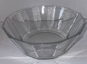 Hgb768 Bormioli Vintage Rocco Glass Serving Bowl Paneled Octagon Made In Italy 10 Inch