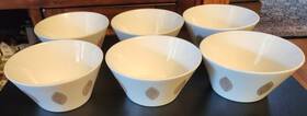 Bossa Nova 027826446539 Set Of 6 - Christmas White Porcelain Cereal Bowls Inch X 3