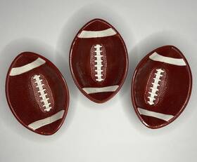 51148 Boston Warehouse Football Serving Appetizer Dish By Set Of 3