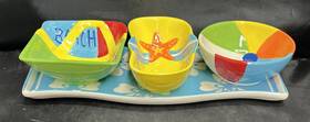 C0905206 Boston Warehouse Beach Bum Ceramic Condiment Serving Set